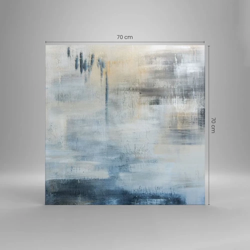 Bild auf Leinwand - Leinwandbild - Hinter dem blauen Vorhang - 70x70 cm