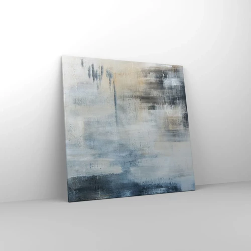 Bild auf Leinwand - Leinwandbild - Hinter dem blauen Vorhang - 70x70 cm