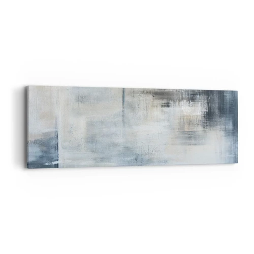 Bild auf Leinwand - Leinwandbild - Hinter dem blauen Vorhang - 90x30 cm