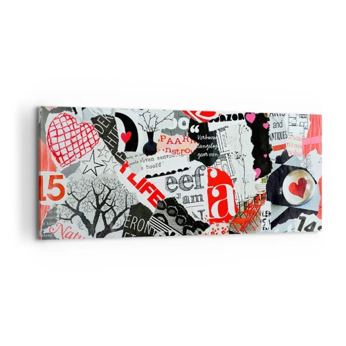 Bild auf Leinwand - Leinwandbild - Hipster-Collage - 100x40 cm