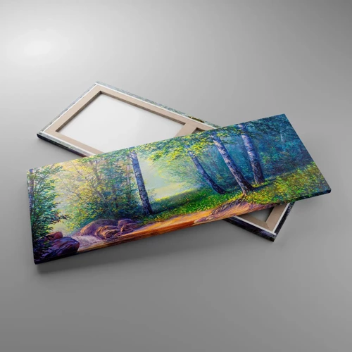 Bild auf Leinwand - Leinwandbild - Idyllische Landschaft - 100x40 cm