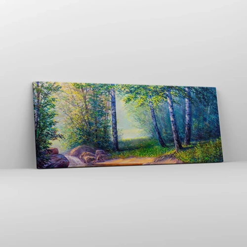 Bild auf Leinwand - Leinwandbild - Idyllische Landschaft - 100x40 cm