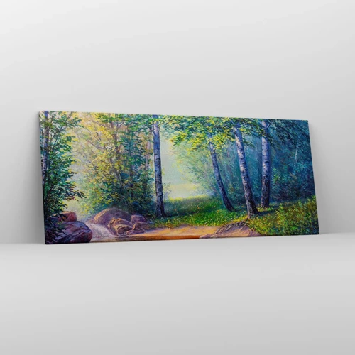 Bild auf Leinwand - Leinwandbild - Idyllische Landschaft - 120x50 cm