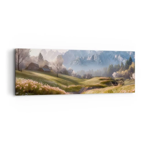 Bild auf Leinwand - Leinwandbild - Idyllisches Tal - 90x30 cm