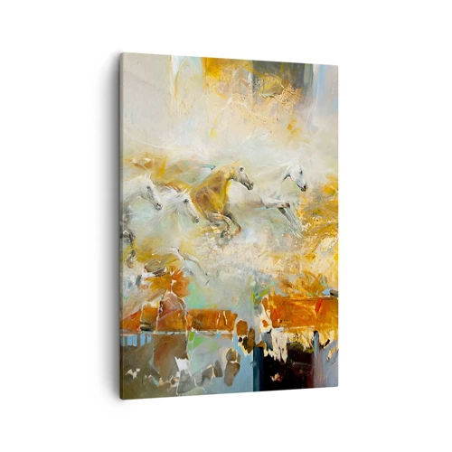 Bild auf Leinwand - Leinwandbild - Im Galopp durch das Licht - 50x70 cm