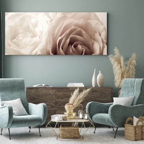 Bild auf Leinwand - Leinwandbild - Im Herzen der Rose - 100x40 cm