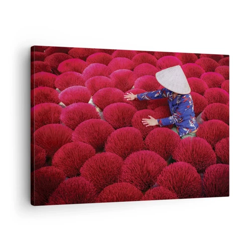 Bild auf Leinwand - Leinwandbild - Im Reisfeld - 70x50 cm