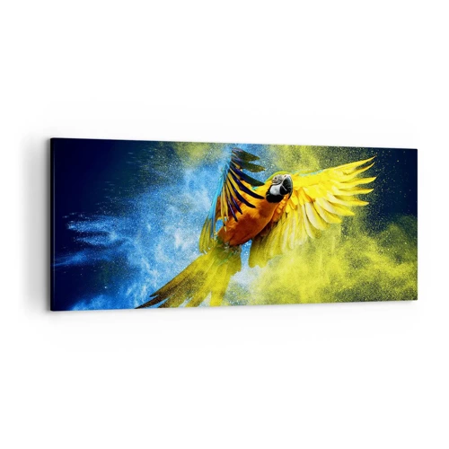 Bild auf Leinwand - Leinwandbild - Im blauen und goldenen Staub - 120x50 cm