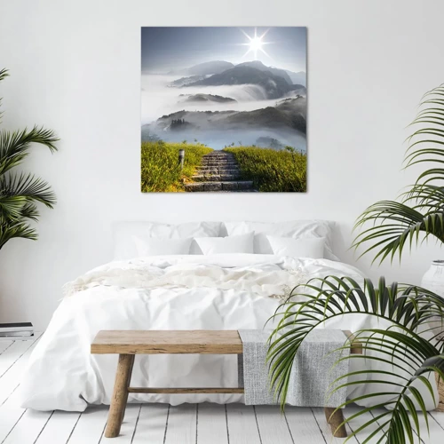 Bild auf Leinwand - Leinwandbild - Immer noch den Wolken entgegen - 60x60 cm