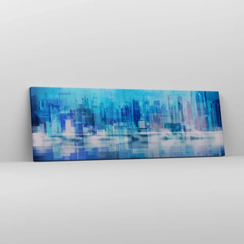 Bild auf Leinwand - Leinwandbild - In Blau ertrunken - 90x30 cm