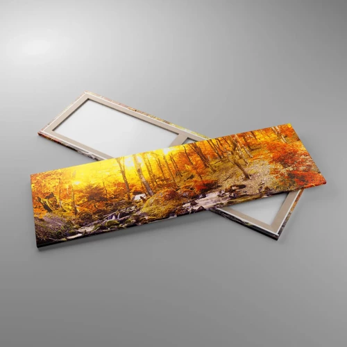 Bild auf Leinwand - Leinwandbild - In Gold und Platin gefasste Steine - 160x50 cm