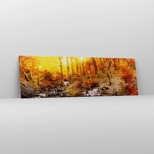 Bild auf Leinwand - Leinwandbild - In Gold und Platin gefasste Steine - 160x50 cm