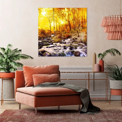 Bild auf Leinwand - Leinwandbild - In Gold und Platin gefasste Steine - 30x30 cm