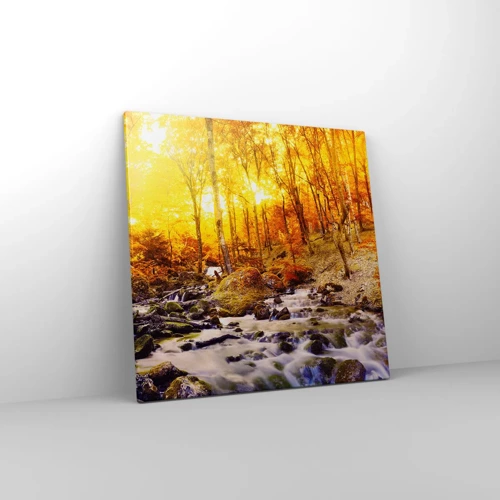 Bild auf Leinwand - Leinwandbild - In Gold und Platin gefasste Steine - 60x60 cm