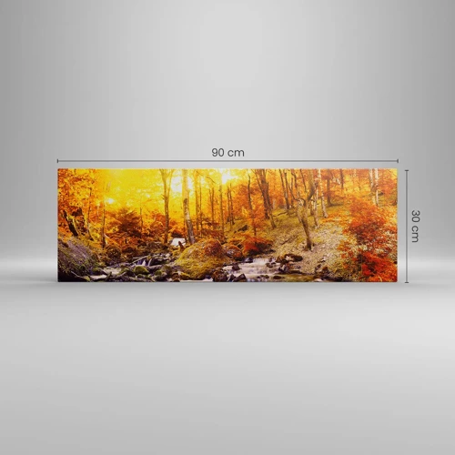 Bild auf Leinwand - Leinwandbild - In Gold und Platin gefasste Steine - 90x30 cm