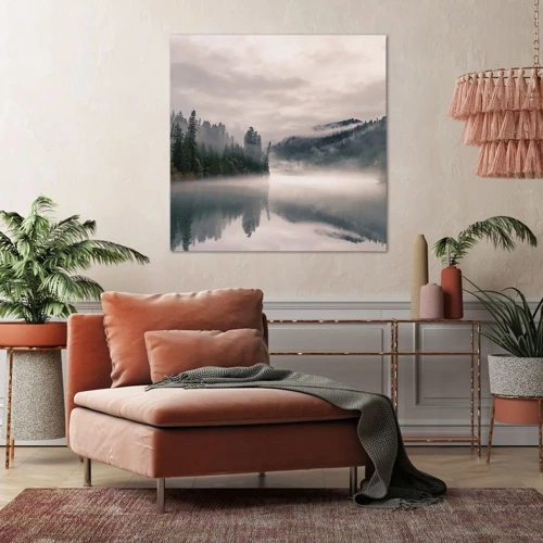 Bild auf Leinwand - Leinwandbild - In Reflexion, im Nebel - 50x50 cm