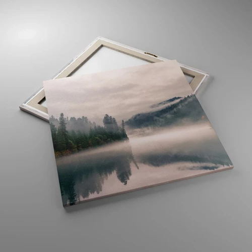 Bild auf Leinwand - Leinwandbild - In Reflexion, im Nebel - 70x70 cm