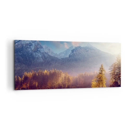 Bild auf Leinwand - Leinwandbild - In den Bergen und Tälern - 100x40 cm