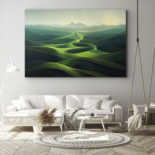 Bild auf Leinwand - Leinwandbild - In den grünen Tälern - 100x70 cm