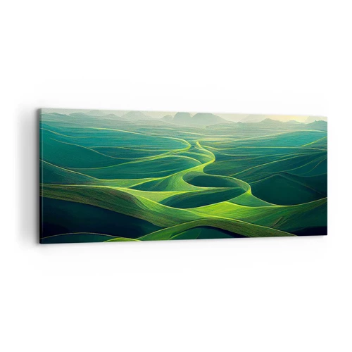 Bild auf Leinwand - Leinwandbild - In den grünen Tälern - 120x50 cm