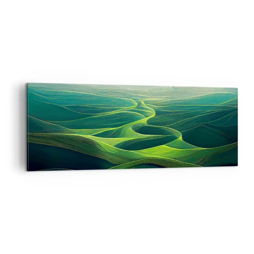 Bild auf Leinwand - Leinwandbild - In den grünen Tälern - 140x50 cm