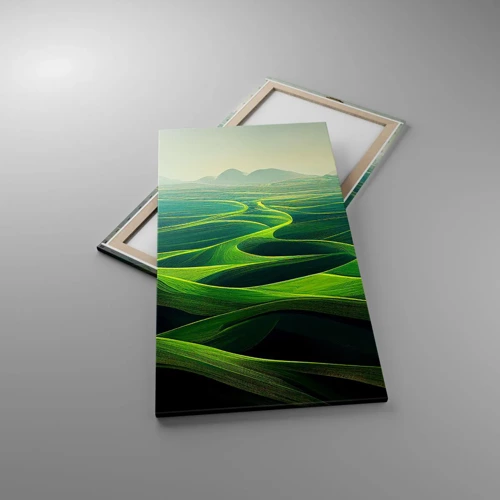 Bild auf Leinwand - Leinwandbild - In den grünen Tälern - 65x120 cm