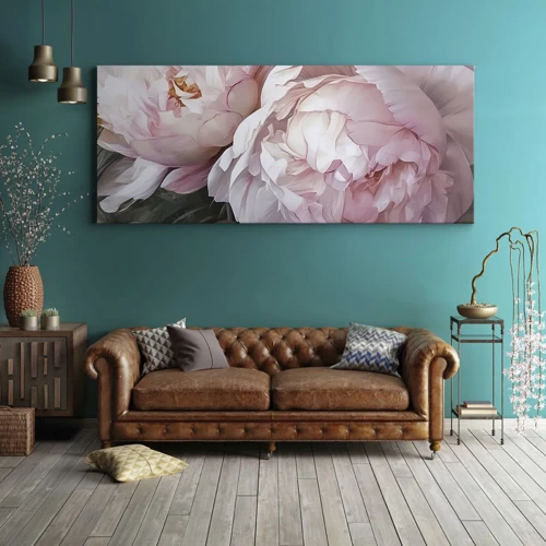 Bild auf Leinwand - Leinwandbild - In der Blüte angehalten - 100x40 cm