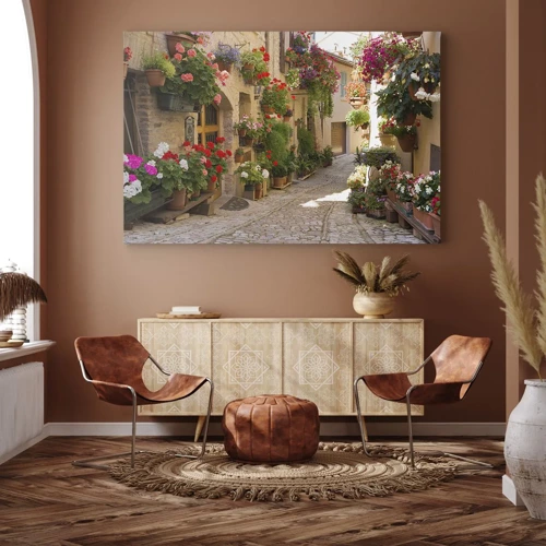 Bild auf Leinwand - Leinwandbild - In der Flut Blumen - 100x70 cm