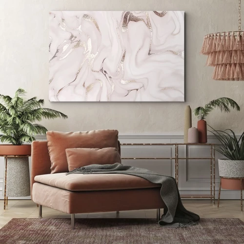 Bild auf Leinwand - Leinwandbild - In einem rosa Schal - 70x50 cm