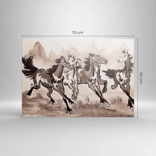 Bild auf Leinwand - Leinwandbild - In freudigem Galopp - 70x50 cm