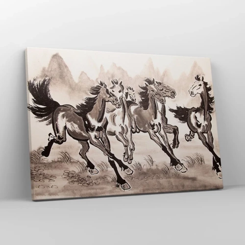 Bild auf Leinwand - Leinwandbild - In freudigem Galopp - 70x50 cm