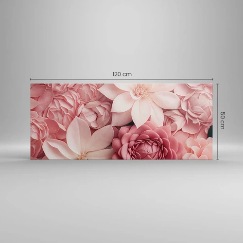 Bild auf Leinwand - Leinwandbild - In rosa Blütenblättern - 120x50 cm