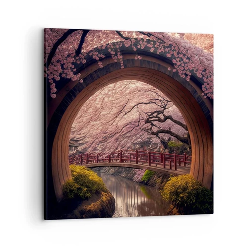 Bild auf Leinwand - Leinwandbild - Japanischer Frühling - 60x60 cm