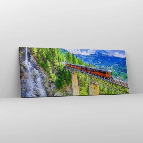 Bild auf Leinwand - Leinwandbild - Jetzt sind Alpen dran - 100x40 cm