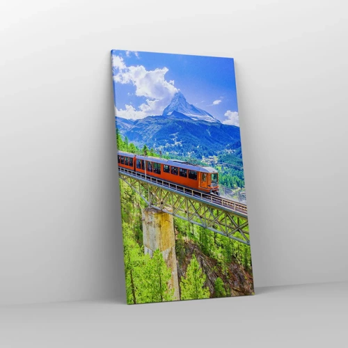 Bild auf Leinwand - Leinwandbild - Jetzt sind Alpen dran - 55x100 cm