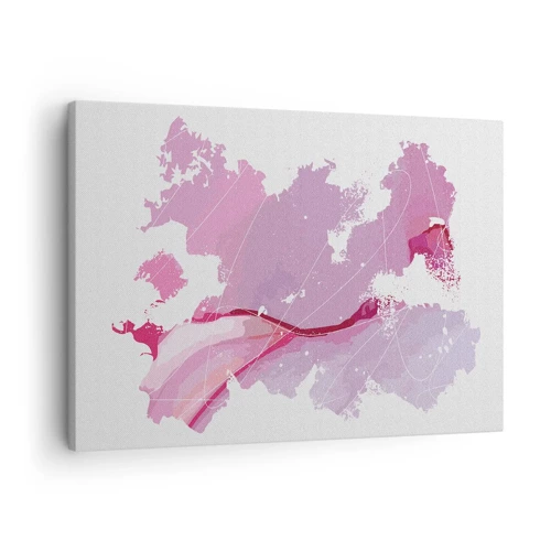 Bild auf Leinwand - Leinwandbild - Karte der Rosawelt - 70x50 cm
