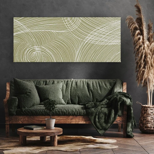 Bild auf Leinwand - Leinwandbild - Komplizierte Abstraktion in Weiß - 100x40 cm