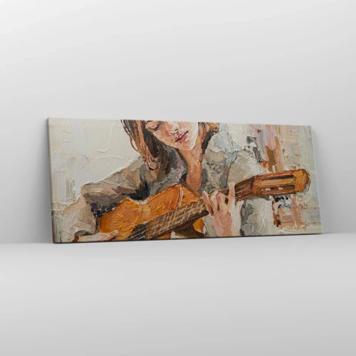 Bild auf Leinwand - Leinwandbild - Konzert für Gitarre und Mädchenherz - 100x40 cm