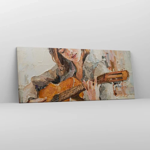 Bild auf Leinwand - Leinwandbild - Konzert für Gitarre und Mädchenherz - 120x50 cm