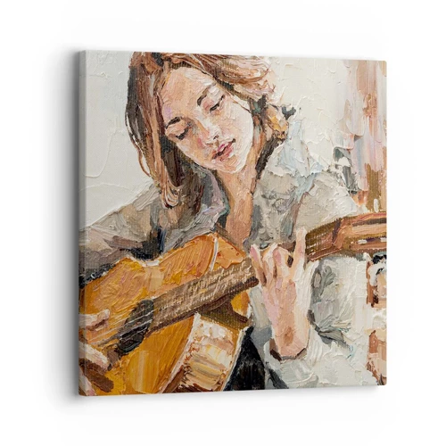 Bild auf Leinwand - Leinwandbild - Konzert für Gitarre und Mädchenherz - 30x30 cm