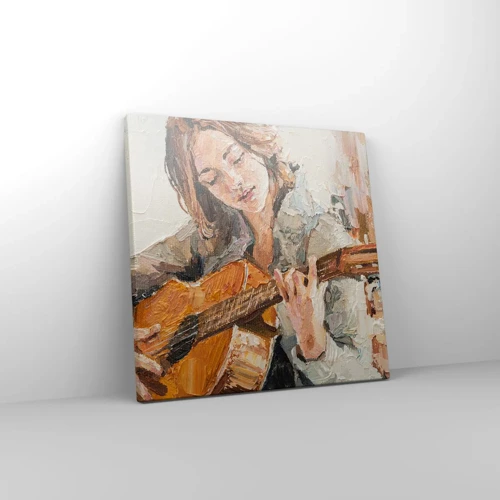 Bild auf Leinwand - Leinwandbild - Konzert für Gitarre und Mädchenherz - 30x30 cm