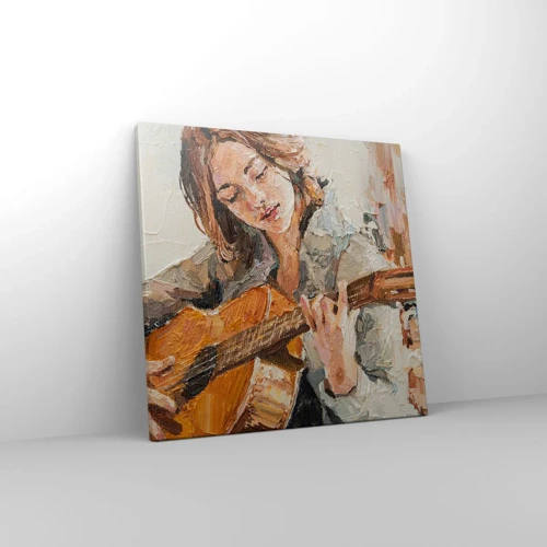 Bild auf Leinwand - Leinwandbild - Konzert für Gitarre und Mädchenherz - 40x40 cm