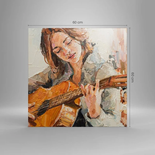 Bild auf Leinwand - Leinwandbild - Konzert für Gitarre und Mädchenherz - 60x60 cm