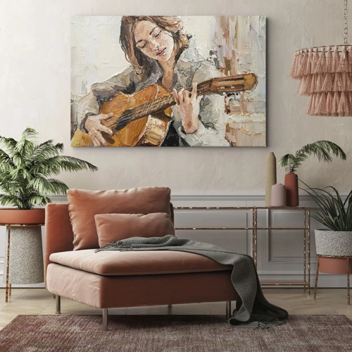 Bild auf Leinwand - Leinwandbild - Konzert für Gitarre und Mädchenherz - 70x50 cm
