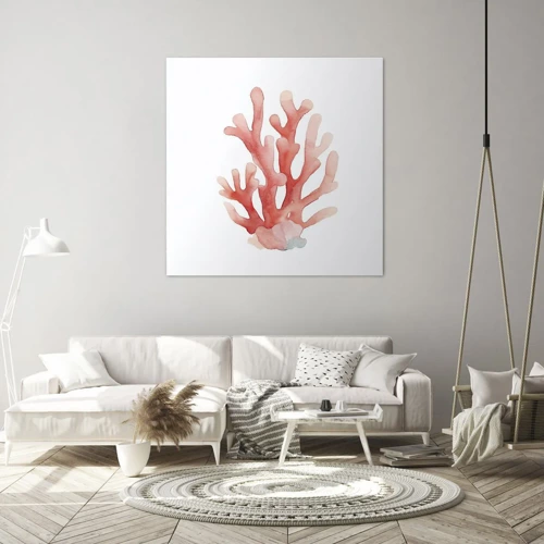 Bild auf Leinwand - Leinwandbild - Korallenfarbene Koralle - 50x50 cm