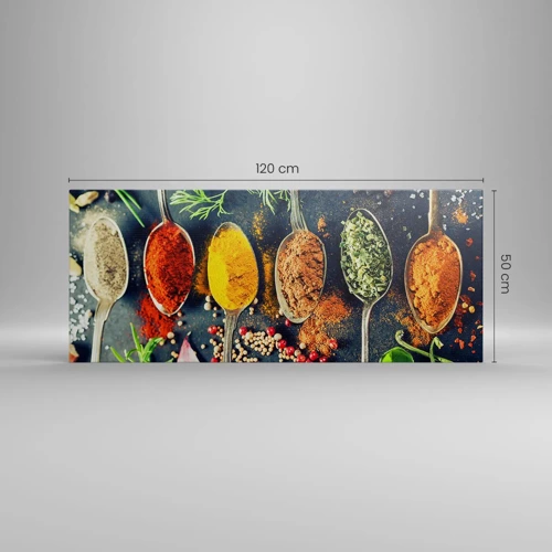 Bild auf Leinwand - Leinwandbild - Kulinarische Magie - 120x50 cm