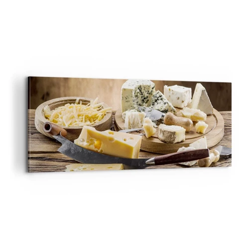 Bild auf Leinwand - Leinwandbild - Lächeln Sie den Käse an - 100x40 cm