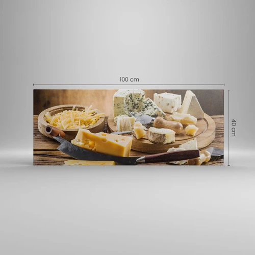 Bild auf Leinwand - Leinwandbild - Lächeln Sie den Käse an - 100x40 cm