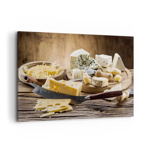 Bild auf Leinwand - Leinwandbild - Lächeln Sie den Käse an - 100x70 cm