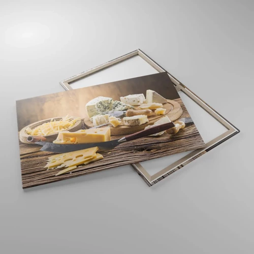 Bild auf Leinwand - Leinwandbild - Lächeln Sie den Käse an - 100x70 cm